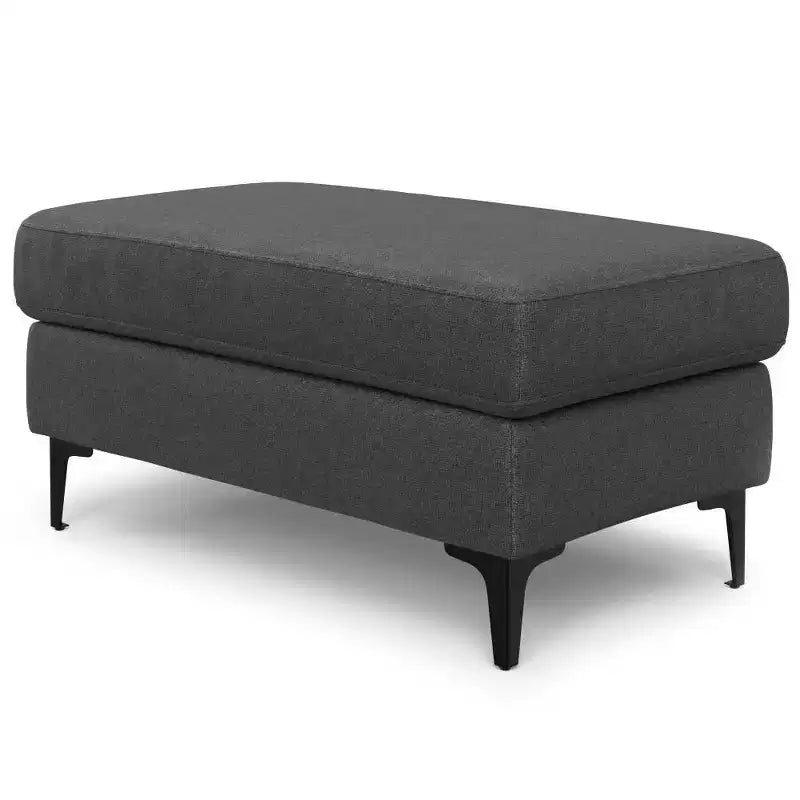 Pouf en tissu performant de style Mid-Century