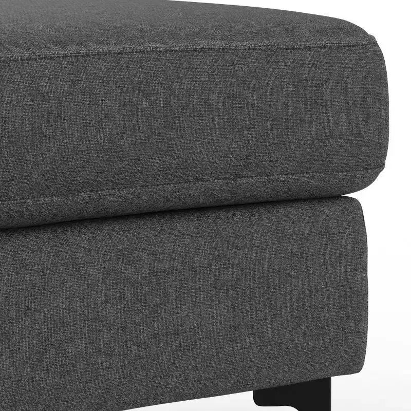 Pouf en tissu performant de style Mid-Century