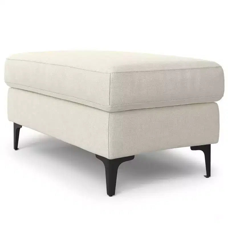 Pouf en tissu performant de style Mid-Century